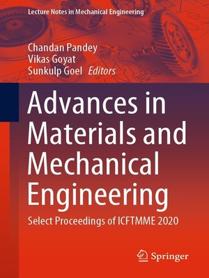 cover image of Advances in Materials and Mechanical Engineering